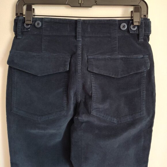 Ladies SZ 25 Madewell Navy Slim Straight-Leg Utility Corduroy Pants - Picture 6 of 7